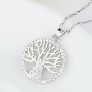 Özel yüksek kalite 925 gümüş yaşam ağacı şekli kolye güzel takı Charms kolye