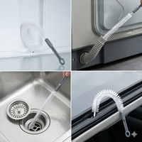 Brosse de nettoyage flexible haut de gamme avec logo personnalisé pour un nettoyage en profondeur du drain du réfrigérateur, du toit ouvrant de voiture, de la machine à laver et des ustensiles de cuisine
