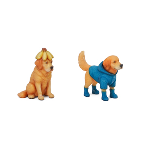 Figurines et miniatures en résine artistique pour la décoration de table à la maison, cadeaux <span class=keywords><strong>Golden</strong></span> <span class=keywords><strong>Retriever</strong></span> - Pluie et fruits - Product Image 3