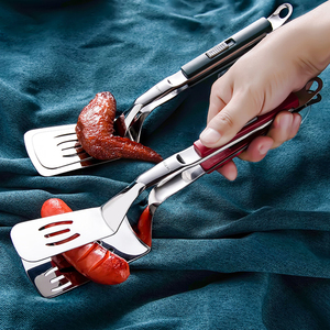 Espátula <span class=keywords><strong>de</strong></span> doble cara, pinzas para Carne frita <span class=keywords><strong>de</strong></span> acero inoxidable, espátula para hornear pan, <span class=keywords><strong>barbacoa</strong></span>, pala para freír, abrazadera para alimentos - Product Image 2