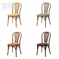 Chaise de mariage moderne en PP imitation bois avec dossier en cannage et assise tressée pour la location d'événements – Fournisseur direct d'usine pour commandes en gros