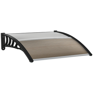 Outsunny Toldo de policarbonato para exteriores para puertas y ventanas con kit de montaje 103x96. 5x27cm-Marrón - Product Image 1