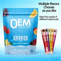 Poudre d'électrolytes sans sucre pour adultes avec 6 électrolytes et minéraux, 20 portions par contenant, soutien immunitaire et musculaire
