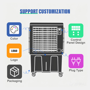 Outdoor 15000cmh Big Low Power Consumption Plastic Body Remote Air Coolers 120 Liters Industrial Commercial Fan Air Cooler - Product Image 1