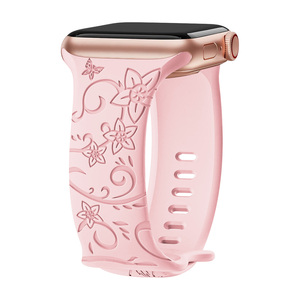 Rural Style Fancy Pattern Blooming Wisteria Vine Flower Silicone Band for  Apple Watch - DESSA Luxury, Sport, Fashion