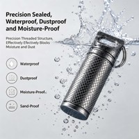 Mini flacon à médicaments en alliage de titane pur, trousse de premiers secours, étanche, scellé, portable, porte-clés EDC pour utilisation en extérieur