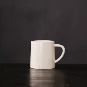 Customized Logo 12oz Modern Nordic Elegant Luxury White Ceramic Coffee Mug Porcelain