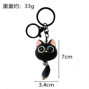 Porte-clés en résine 3D en gros, motif chat mignon aux grands yeux, pendentif de dessin animé pour voiture et sac à dos, cadeau exquis - Product Image 1