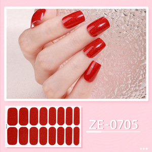 Nouveaux autocollants pour ongles imperméables, couleur unie, pailletés, film vernis à ongles, poudre flash, autocollants pour ongles tendance INS, vente en gros - Product Image 5