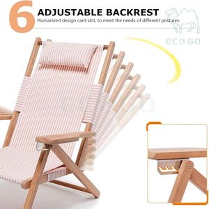 <span class=keywords><strong>Sedia</strong></span> a Sdraio Moderna in <span class=keywords><strong>Legno</strong></span> Pieghevole Regolabile per Campeggio, <span class=keywords><strong>Mare</strong></span>, Spiaggia e Piscina - Product Image 2