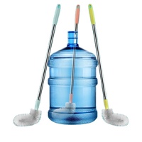 Brosse de nettoyage télescopique TDF pour bouteille de 5 gallons, outil de nettoyage avec long manche pour le nettoyage des seaux et des fûts d'eau purifiée
