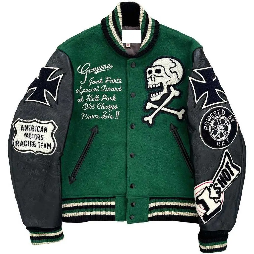 High Quality football varsity jacket Men Chenille Embroidery Leather Sleeves Custom Baseball Bomber Letterman Varsity jacket