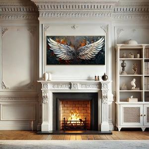 Peinture à l'huile symbolique originale, ailes d'ange texturées, décoration murale, nouveau style de décoration, art abstrait sur toile, peinture acrylique - Product Image 5