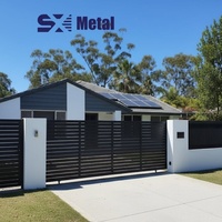 Panneaux de clôture horizontaux en aluminium noir thermolaqué de 1,8 m pour l'extérieur, pour maisons, sans entretien, vente en gros directe usine