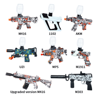 Pistola de água de gel totalmente automático, arma de esfera ak47 uzi m416 m4 ammo orbie