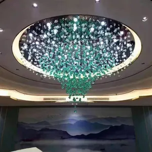 优雅设计酒店大堂别墅装饰吊灯定制大型项目现代发光二极管水晶吊灯