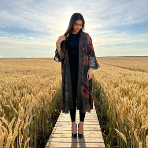 Nouvelle robe Abaya en polyester uni, design tendance, pour femmes musulmanes, style modeste, fournisseur en gros - Product Image 2