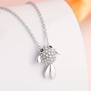 Collier pendentif poisson en argent sterling rhodié S925 avec zircon pour femme, style coréen, cadeau - Product Image 3