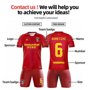 Logo kustom Set seragam sepak bola kaus tim pakaian Olahraga kaus latihan sepak bola pria sublimasi Set lengkap - Product Image 6