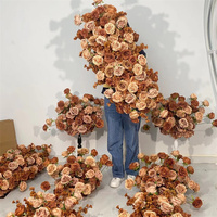 C-616 Groothandel Bourgondië Bruine Tafeldecoraties Bruiloft Centerpieces Loper Kaas Gebrande Oranje Bloemen Loper