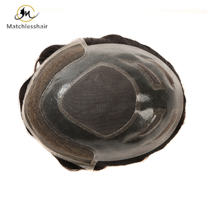 Peluca de hombre tipo <span class=keywords><strong>Oscar</strong></span> personalizada directa de fábrica, tupé de repuesto de cabello indio duradero de 6 pulgadas, sistema de cabello en stock de tamaño 8x10 - Product Image 2