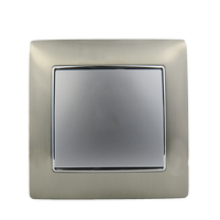 Interruptor de Pared de 1 Vía y 2 Posiciones, Estándar Europeo, Panel de Aleación de Zinc Metálico, 10A, Certificado CE TUV, para Iluminación del Hogar, del Fabricante