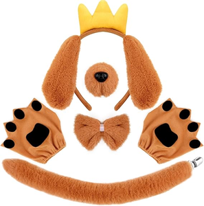 Set de 5 Piezas de Disfraz de Perro para Niños: Orejas, Diadema, Lazo para la Nariz, Cola y Guantes, para Fiestas de Cumpleaños y Cosplay - Product Image 1