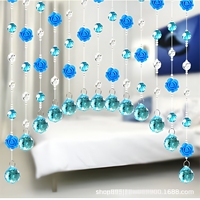 Rideau suspendu en perles de verre cristal motif rose pour la décoration Feng Shui du salon, de la chambre, de la porte ou de l'arche, fabriqué en Chine