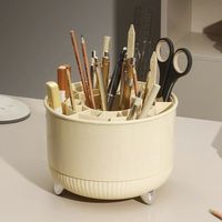 Boîte de rangement pour pinceaux de maquillage de style européen, écologique, en PP de haute qualité, créative et charmante, organisateur de pinceaux, 360 degrés