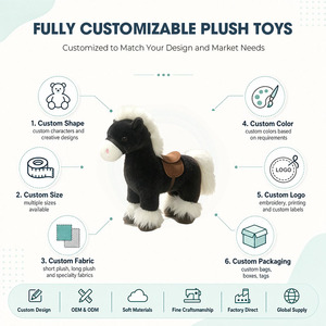 Boneka Kuda Poni Lembut Warna Beige Grosir, Mainan Hewan Isi Dakron Berkualitas Tinggi untuk Hadiah Ulang Tahun Anak, Desain Baru - Product Image 2