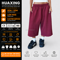 Shorts amples sur mesure à bords bruts, style vintage, en molleton épais, pour la vente en gros, OEM, marque privée, sur mesure, de fournisseur spécialisé