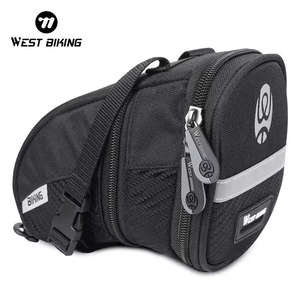 Sacoche de selle de vélo de montagne extensible WEST BIKING 1,1 L en PU, imperméable, pour le sport et les voyages - Product Image 1