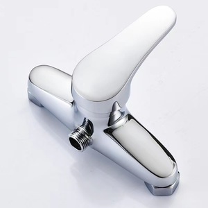 Robinet de douche mural en alliage de zinc chromé <span class=keywords><strong>avec</strong></span> cartouche céramique, levier unique et tige coulissante pour appartement - Product Image 4