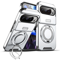 Coque de protection robuste avec cache-objectif coulissant et béquille rotative, support magnétique pour Google PIXEL 10 PRO, étui de téléphone en TPU+PC rigide
