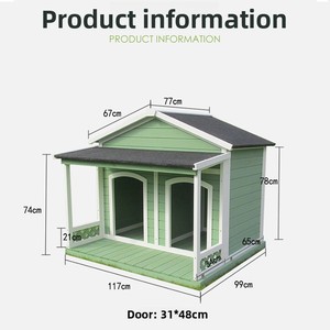 Casa <span class=keywords><strong>para</strong></span> <span class=keywords><strong>Perros</strong></span> <span class=keywords><strong>de</strong></span> Exterior, Pequeña a Mediana, <span class=keywords><strong>de</strong></span> <span class=keywords><strong>Madera</strong></span> Maciza, Cama <span class=keywords><strong>para</strong></span> Mascotas, Estilo Villa <span class=keywords><strong>de</strong></span> Dos Puertas, Impermeable, Cálida, con Cierre <span class=keywords><strong>de</strong></span> Bisagras, Sin Ensamblaje - Product Image 2