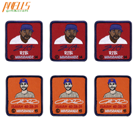Patch brodé personnalisé avec portrait d'athlète, badge cousu pour les fans de sport, pour vestes et vêtements d'équipe AWELLS