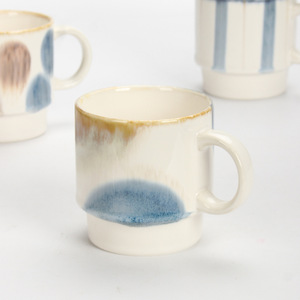 Customized creative ceramic mug <b>set</b>, luxurious and high-end stackable mug <b>set</b> with <b>cup</b> holder, office coffee mug. - Product Image 2