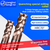 End Mill Berlapis Baja Tungsten 70 Derajat 4 Mata Pisau untuk Pemrosesan Khusus Material Keras Tinggi yang Dikeraskan dengan Panas CNC