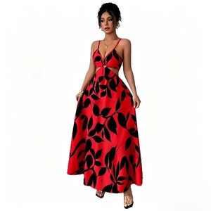 Nuovo <span class=keywords><strong>Abito</strong></span> <span class=keywords><strong>Lungo</strong></span> Floreale <span class=keywords><strong>Senza</strong></span> <span class=keywords><strong>Spalline</strong></span> e <span class=keywords><strong>Senza</strong></span> Schienale da Donna, Stile Europeo-Americano, Bestseller Primavera/Estate - Product Image 5