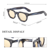 Lunettes de soleil polarisées rondes tendance pour hommes, style européen et américain, verres TAC UV400, monture en acétate faite à la main, design rétro, mode 2026