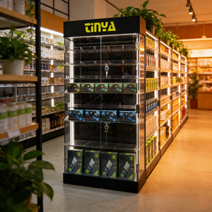 Présentoir de sol personnalisé TINYA en acrylique à plusieurs niveaux avec logo pour vêtements de sport, bandes de poignet et cheville, genouillères, et balances pour magasins de détail - Product Image 2