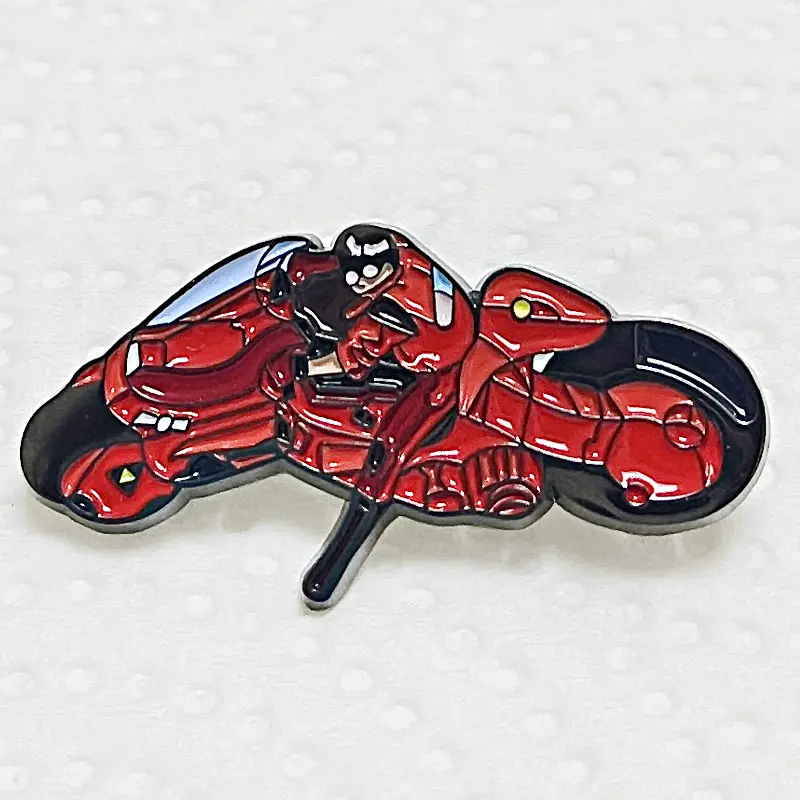 Anime di alta qualità AKIRA rosso moto Cloisonne in lega morbida spille in metallo artigianale