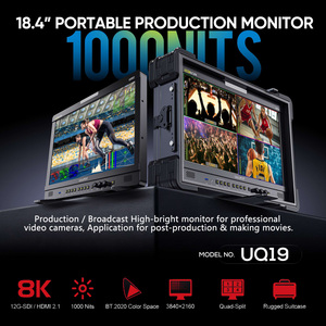 Moniteur LCD de production studio UQ19 neuf de 18,4 pouces, 1000 nits, haute luminosité, 8K, 12G-SDI, avec haut-parleur intégré, pour ordinateur de bureau - Product Image 1