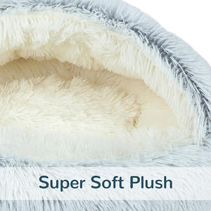 Fabrik direkt benutzer definierte Low Moq Luxus Premium mittelgroße Haustier Höhle Schlaf bett warm weich blau lange Plüsch Katze Höhle Bett innen - Product Image 6