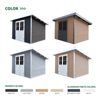 Maison de jardin en composite bois-plastique (WPC) de style contemporain, couleur personnalisable, finition lisse, résistante aux intempéries