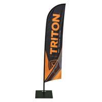 Drapeaux plumeaux en gros personnalisables avec logo 4x2ft et base de poteau pour salons professionnels