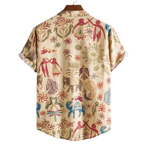 Nouveau design Chemises à col montant de vacances à la plage hawaïenne imprimées sur mesure pour hommes - Product Image 6