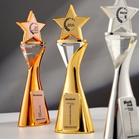 Nouveau Trophée Étoile à Cinq Branches 2026 Personnalisé Haut de Gamme en Métal Créatif – Souvenir d'Honneur pour Employés Exceptionnels