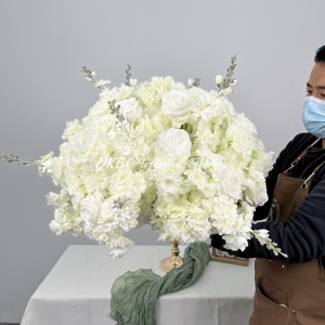 Hotsale 50Cm 60Cm 70Cm 80Cm Large Rose Flower Arrangement Wedding Table Flower Centerpieces Silk <b>Artificial</b> White Flower Ball - Product Image 3