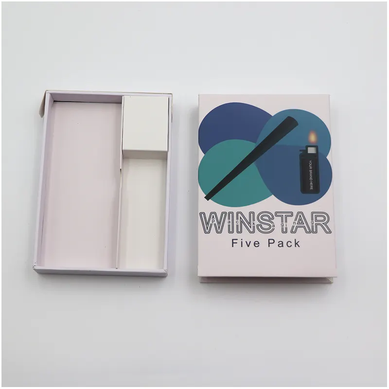 กล่องแสดงการสูบบุหรี่กระดาษบรรจุภัณฑ์ก่อนม้วนใหม่พร้อมบรรจุภัณฑ์ม้วนก่อนกลิ่นเบา
